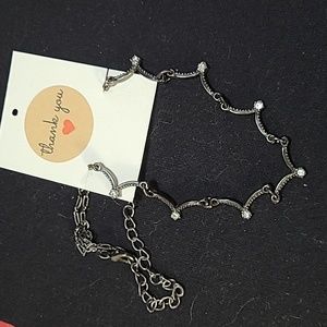 Dark Metal and CZ Necklace